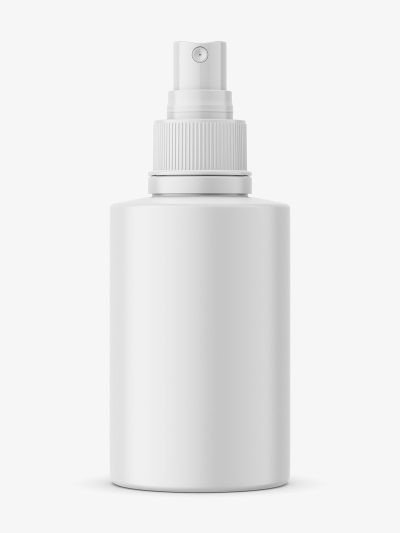 Small matt bottle with push spray mockup