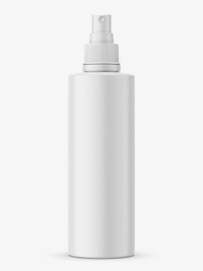 Glossy bottle with push spray mockup