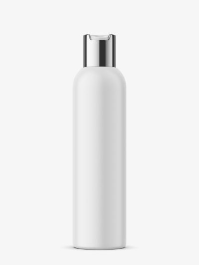 Matt bottle with silver press cap mockup