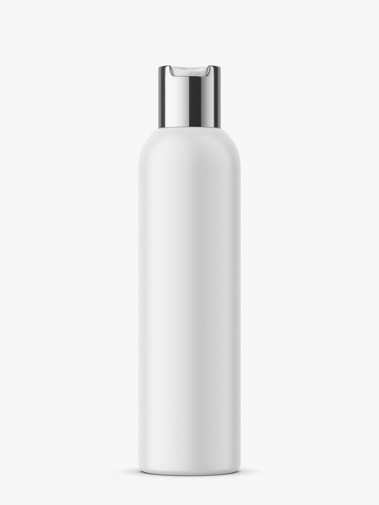 Matt bottle with silver press cap mockup