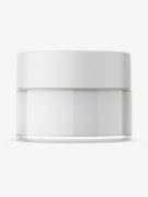 Download Glass Cosmetic Jar With Matt Cap Mockup Smarty Mockups