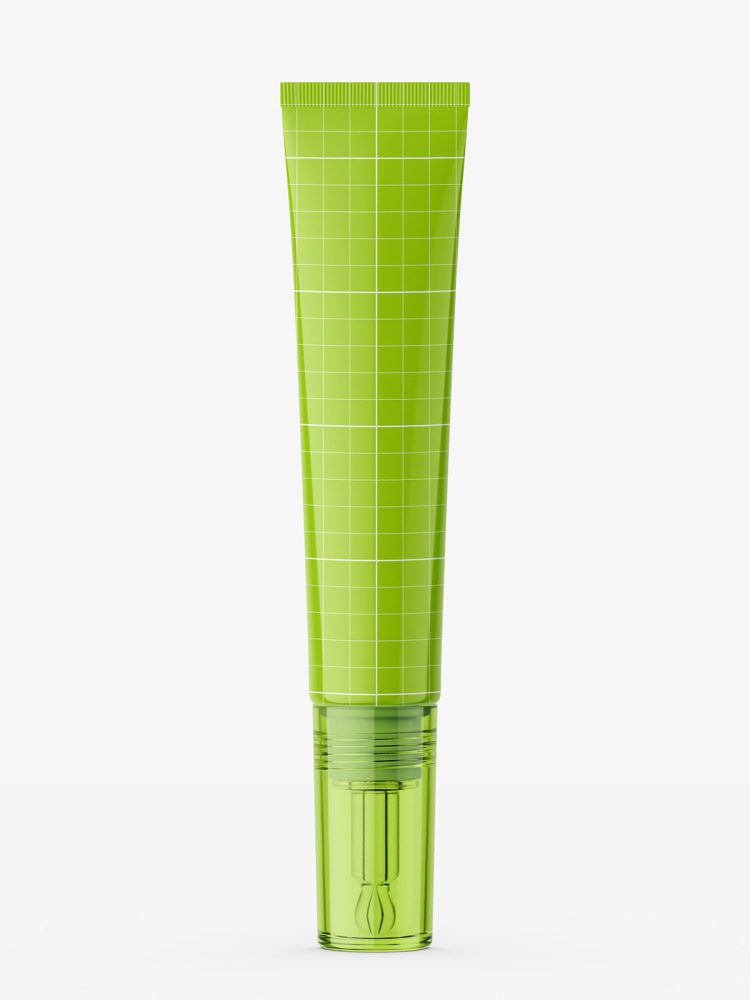 Glossy tube with glass dropper mockup