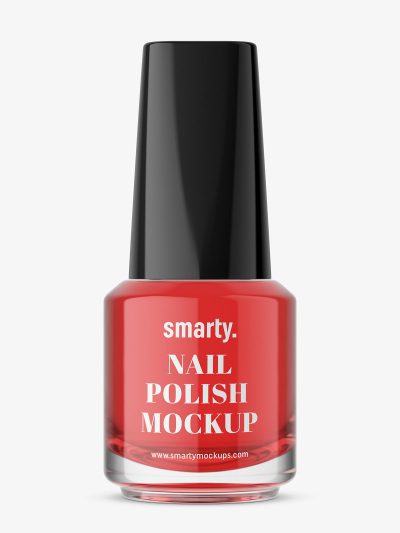Transparent nail polish bottle mockup - Smarty Mockups
