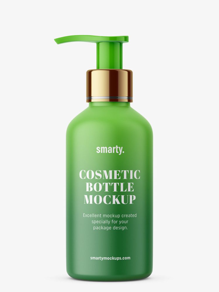Matt cosmetic bottle with pump