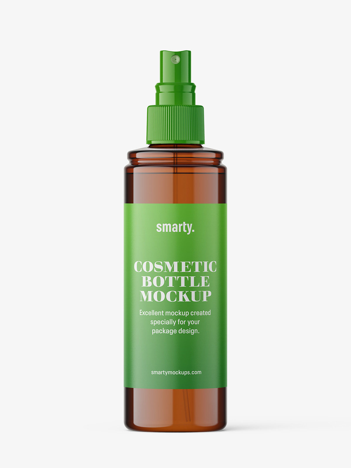 Amber bottle with spray cap mockup - Smarty Mockups