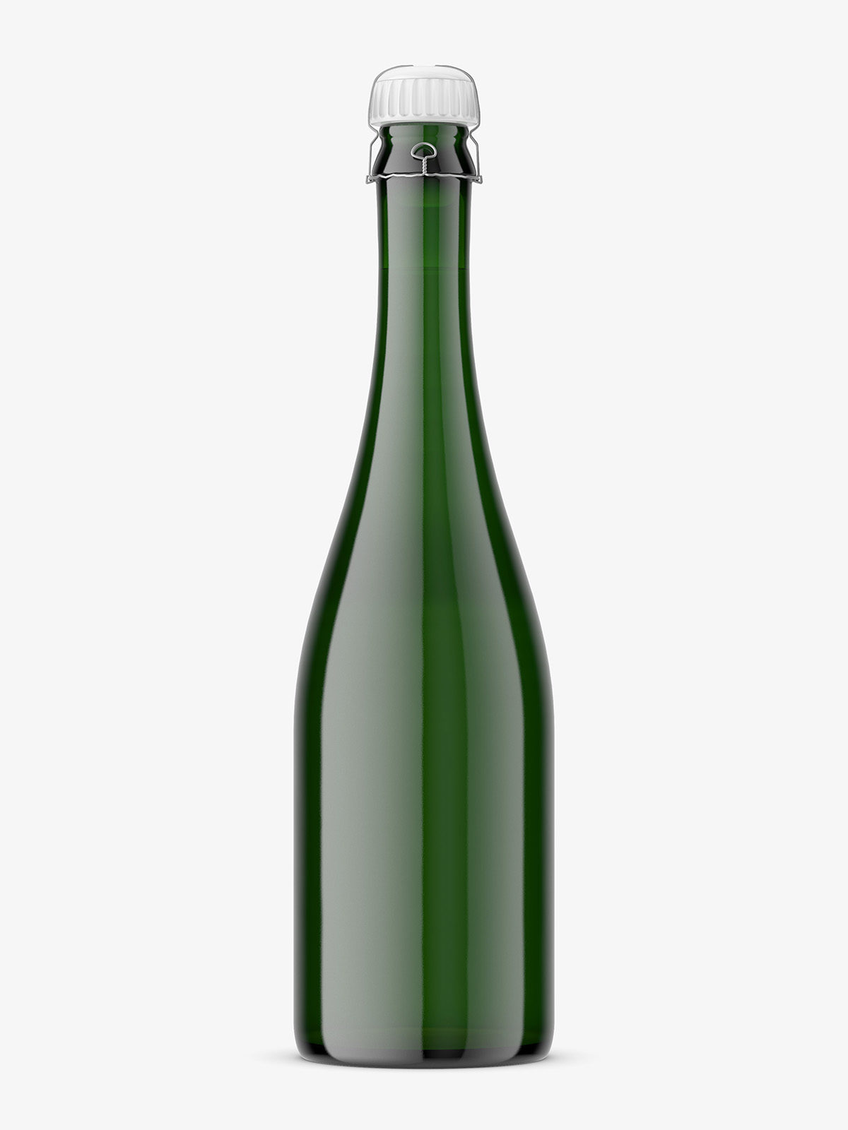 Green Glass Champagne Bottle Mockup - Free Download Images High