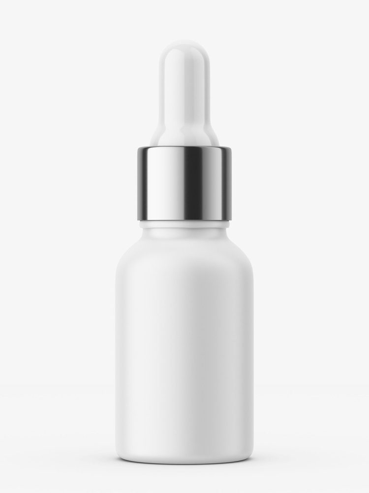 Matt plastic bottle with silver dropper / 10 ml