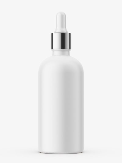 Matt plastic bottle with silver dropper / 100 ml