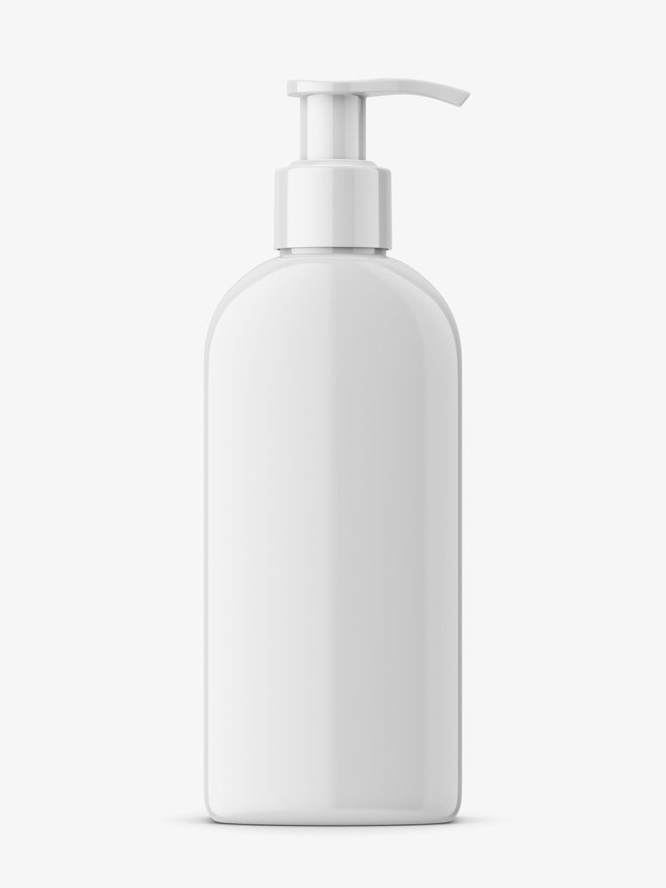Rectangle bottle with pump mockup / glossy