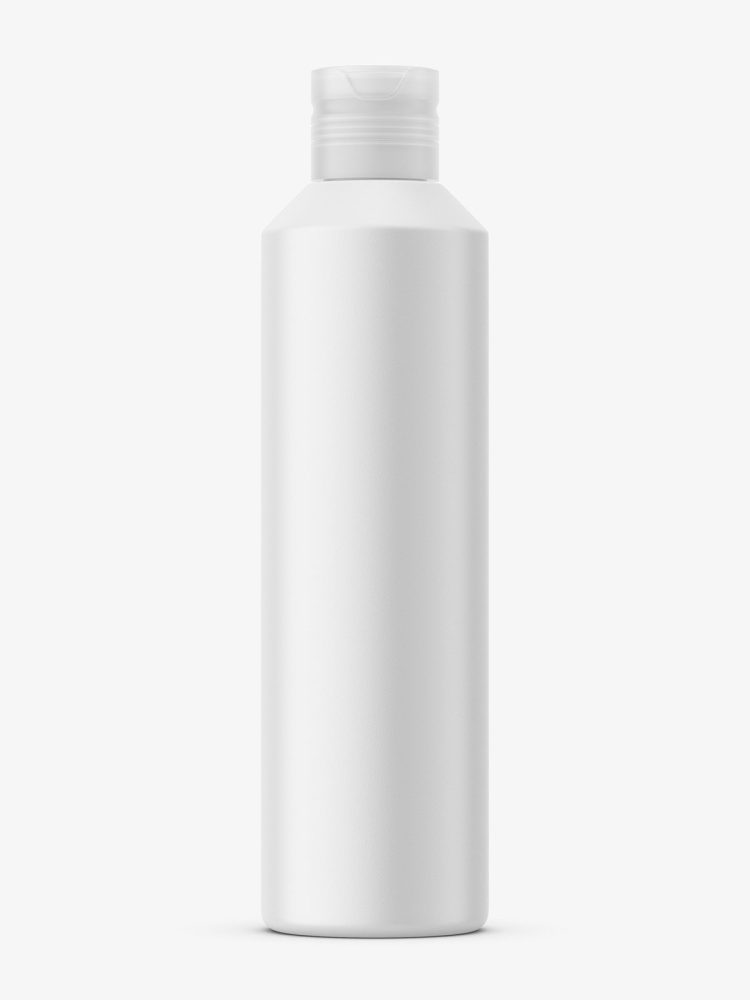 Matt bottle with semi transparent cap