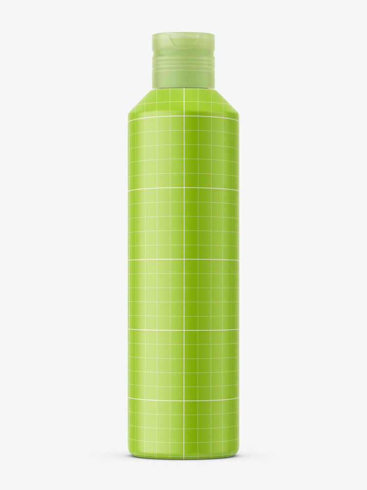 Matt bottle with semi transparent cap