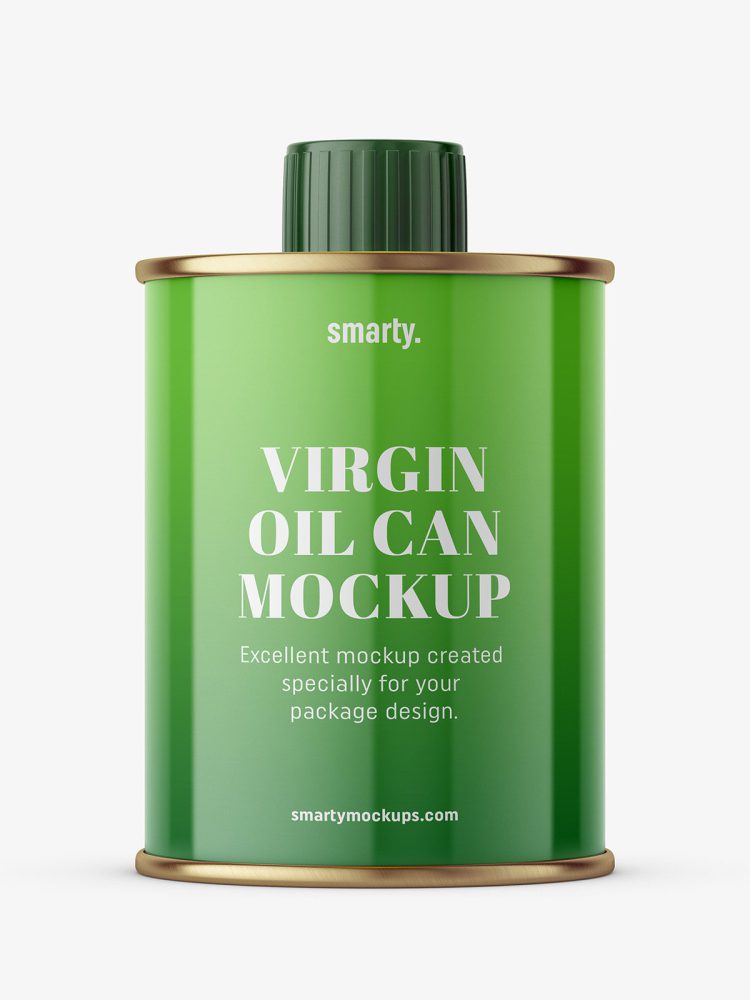 Virgin oil can mockup