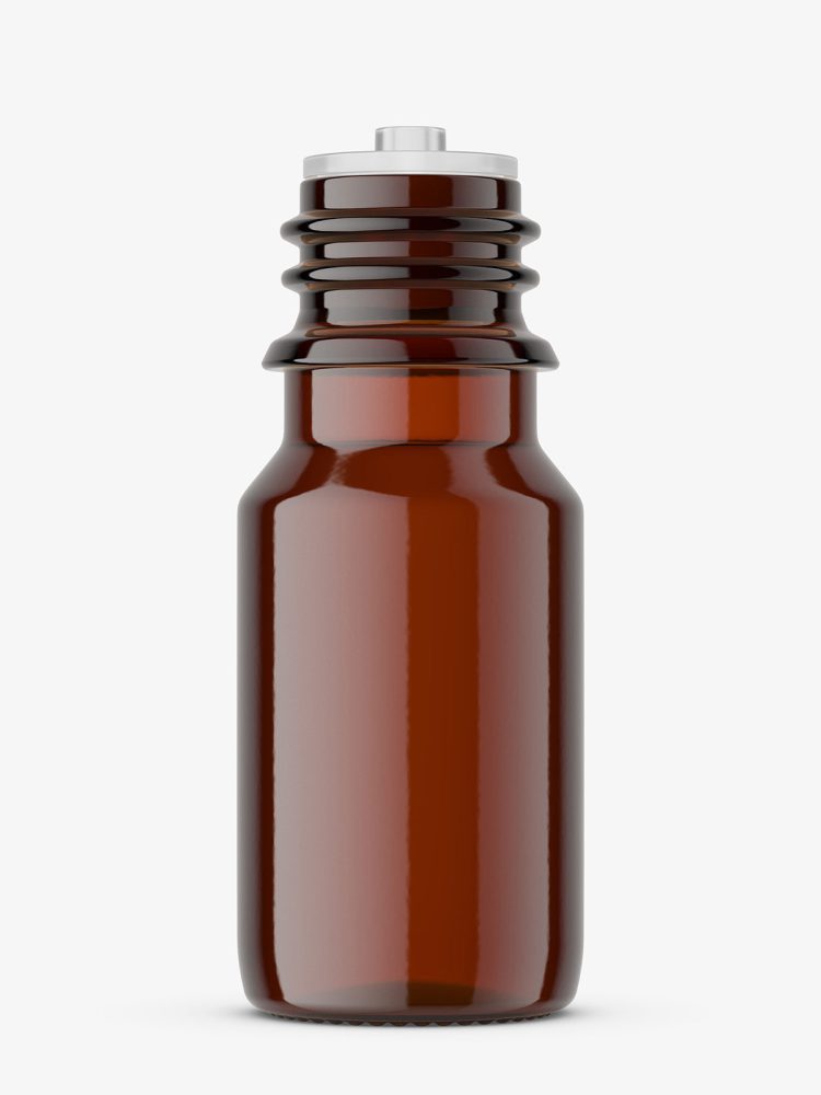 Small amber dropper bottle mockup