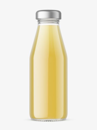 Glass juice bottle mockup