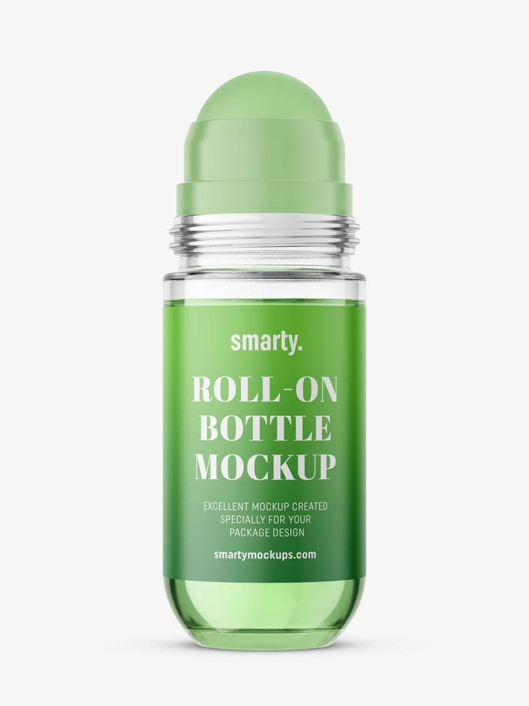 Glass roll-on bottle mockup - Smarty Mockups