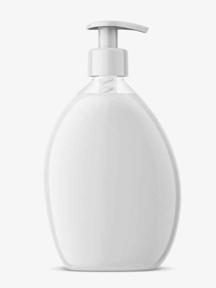 Transparent soap bottle mockup