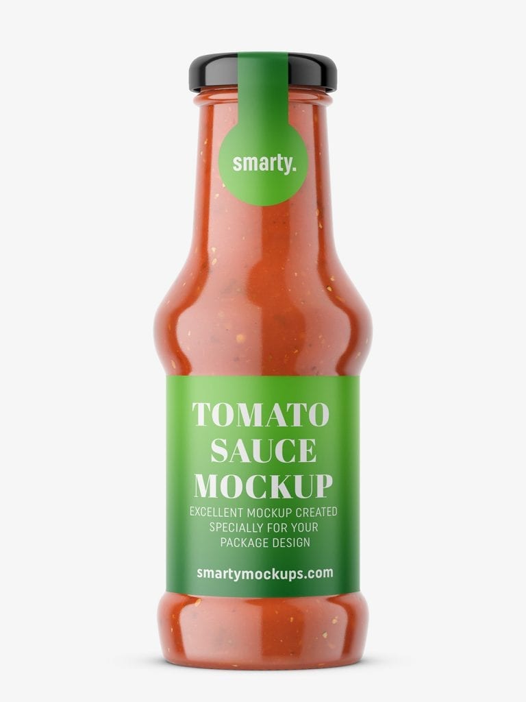 Tomato sauce bottle mockup - Smarty Mockups