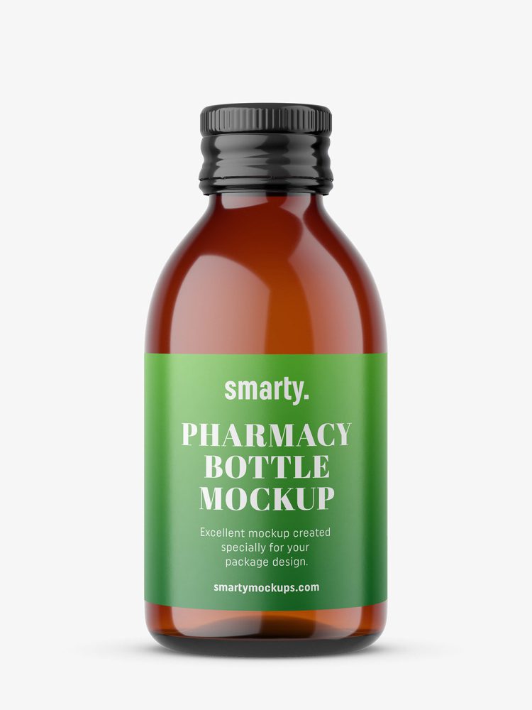 Pharmacy amber bottle mockup