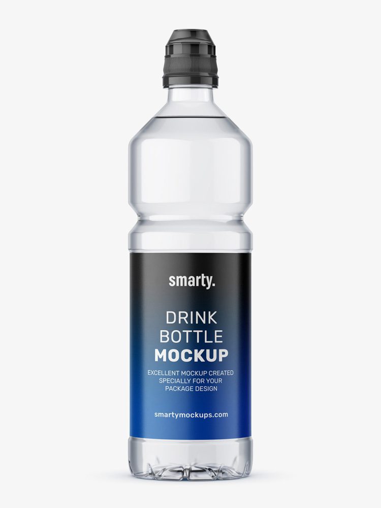 Clear mineral water bottle mockup