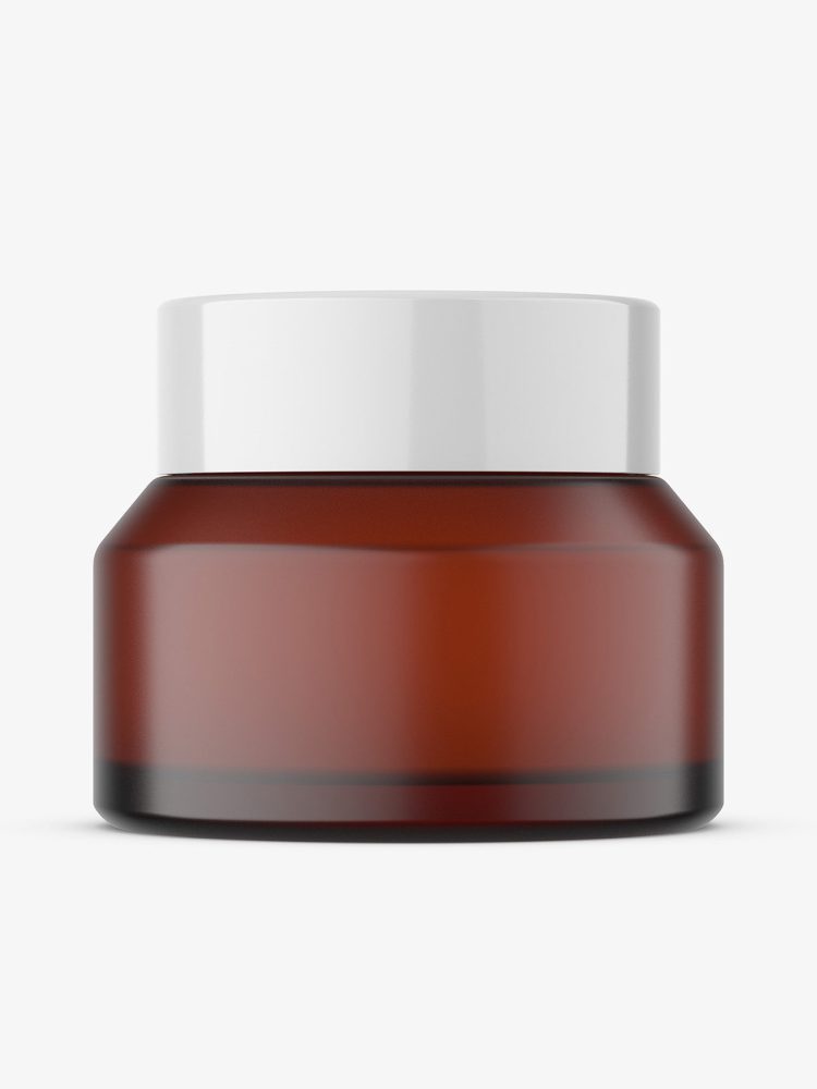 Amber cream jar mockup / 30 g