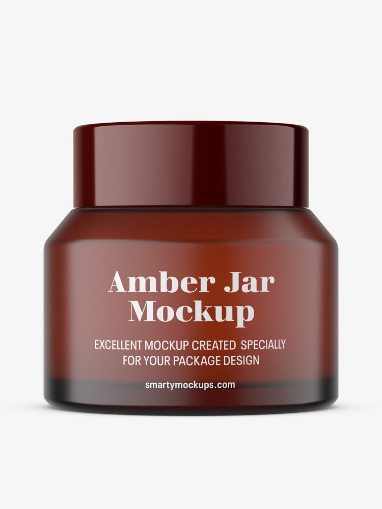 Amber cream jar mockup / 50 g