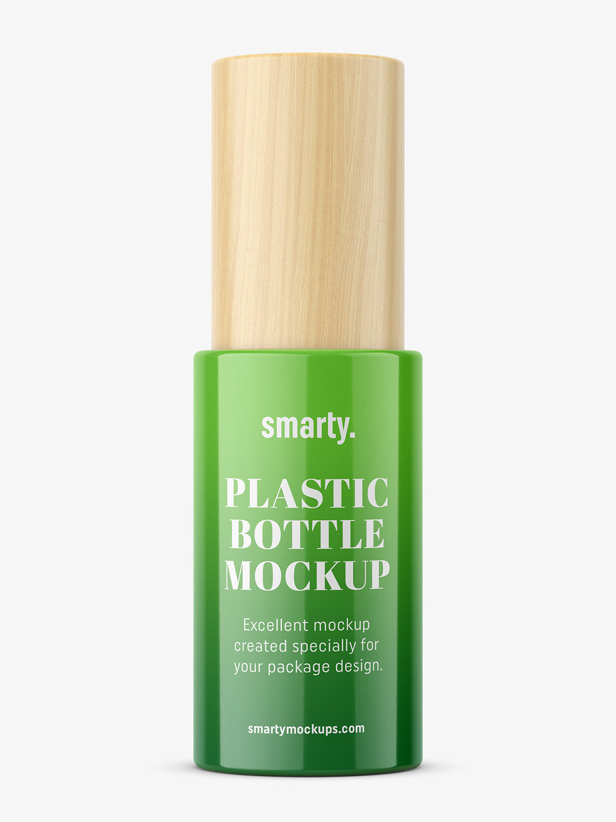 Download Glossy bottle with wooden cap mockup - Smarty Mockups