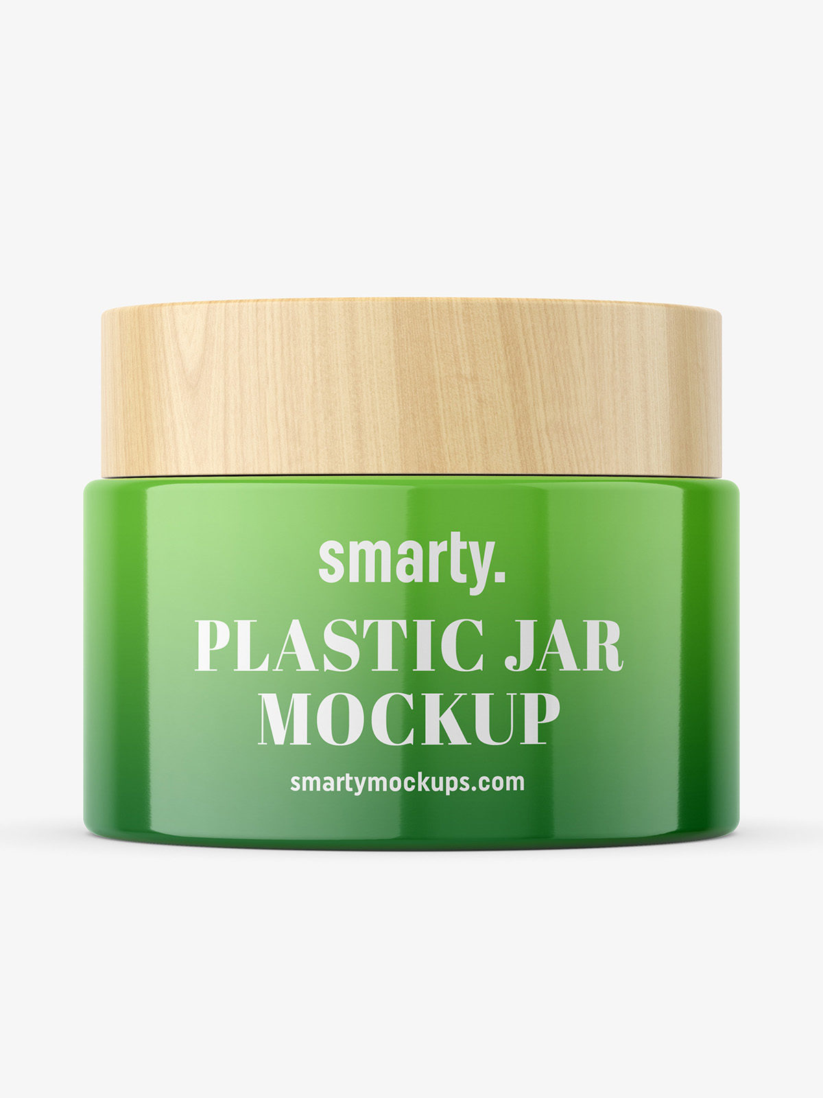 Download Glossy jar with wooden cap mockup - Smarty Mockups