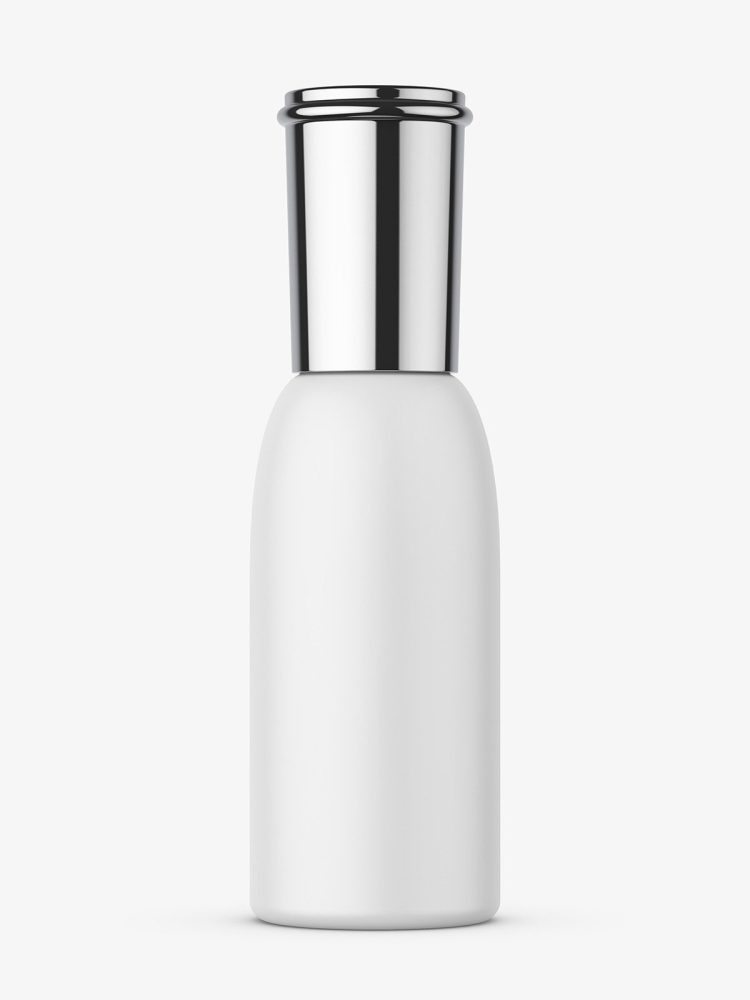 Cosmetic bottle with metallic cap mockup