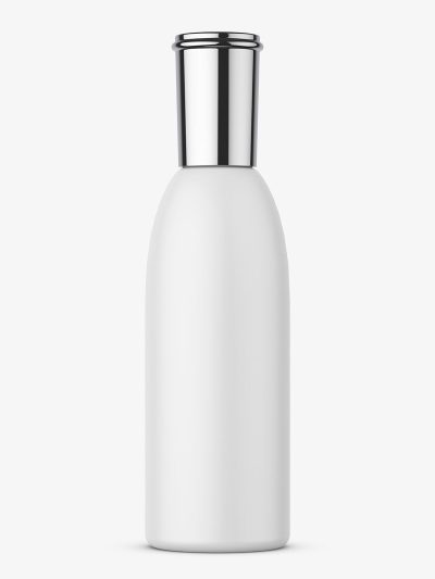 Cosmetic bottle with metallic cap mockup
