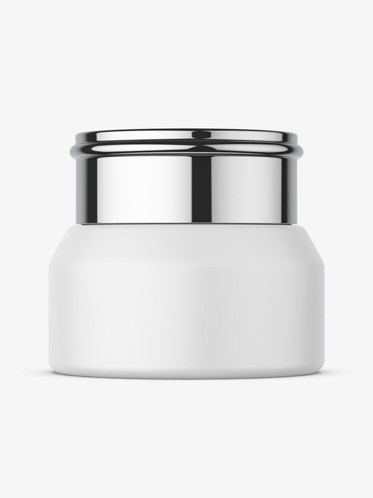 Cosmetic jar with metallic cap mockup