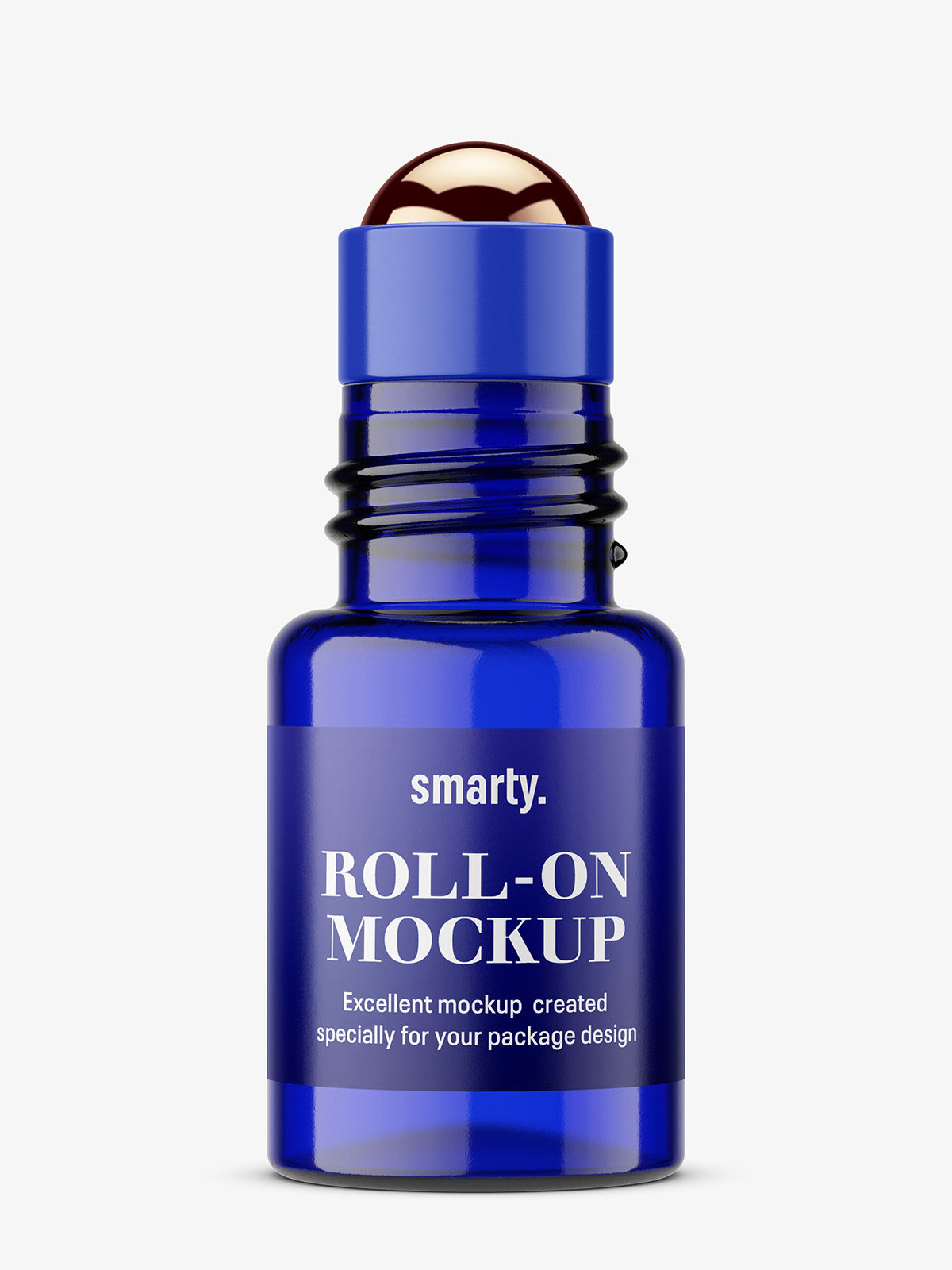 Small roll-on bottle mockup / blue - Smarty Mockups
