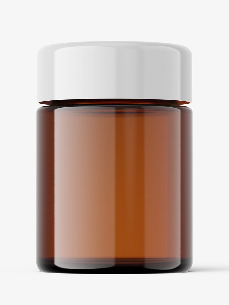 Classic amber jar mockup / 250 ml