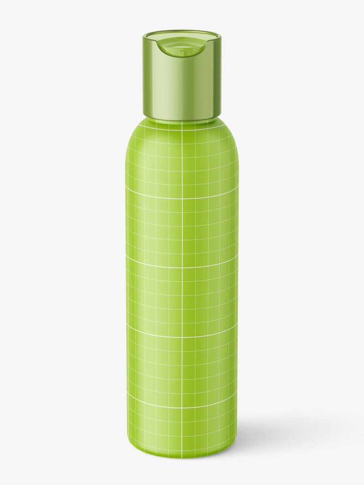 Bottle with silver disc flip top mockup