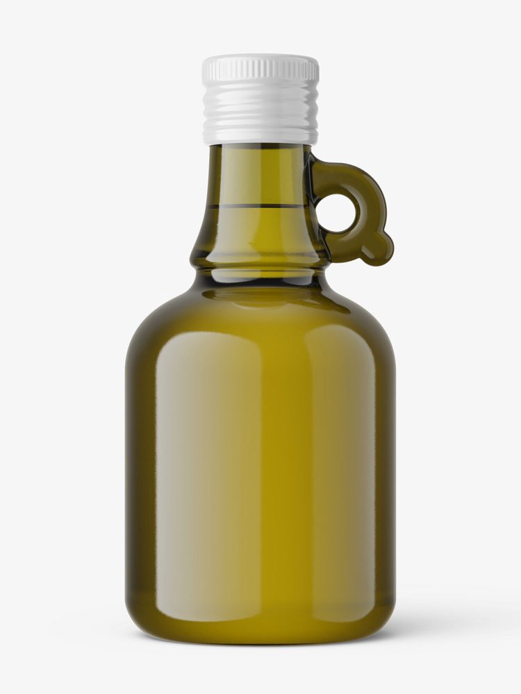 Bottle with handle mockup / dark glass
