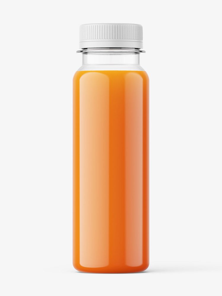 Carrot juice bottle mockup