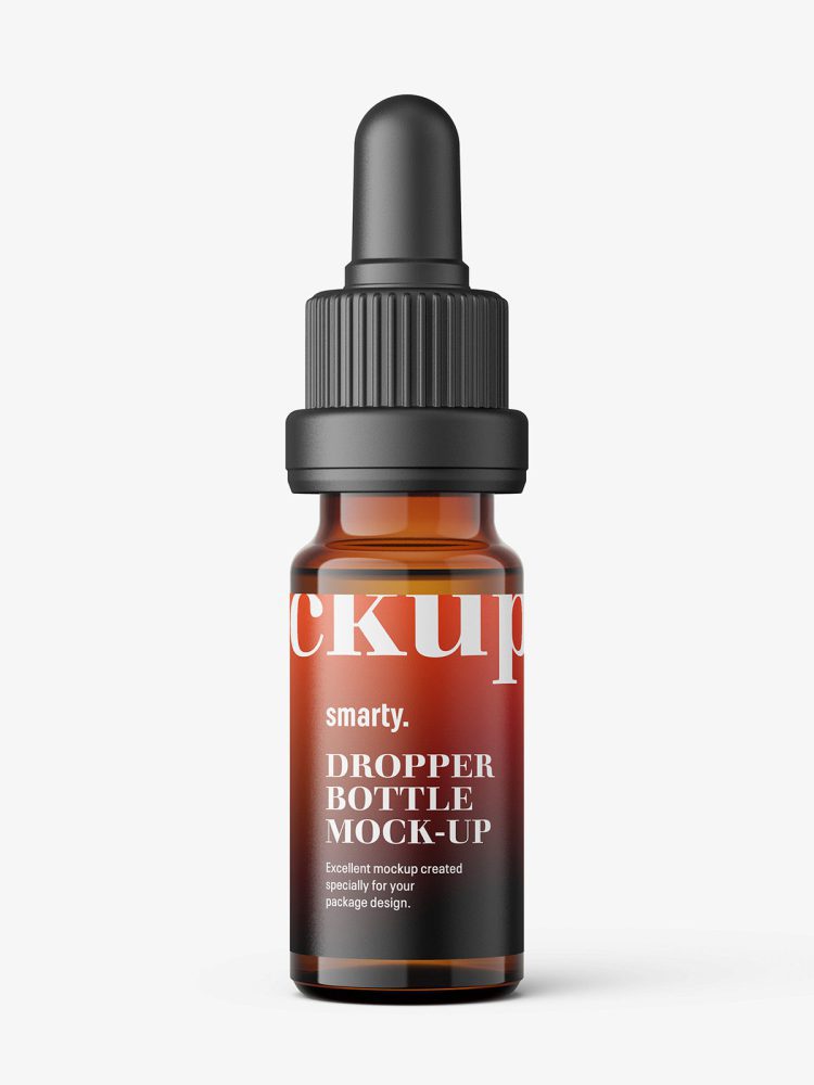 Amber dropper bottle mockup / 10ml