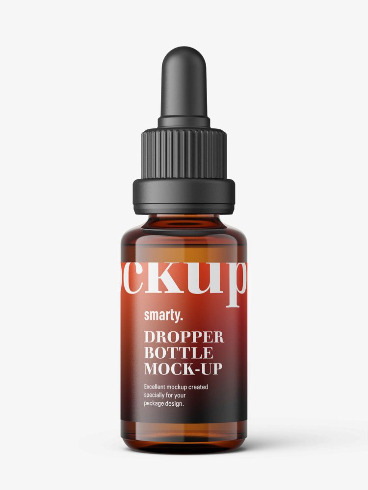 Amber dropper bottle mockup / 20ml
