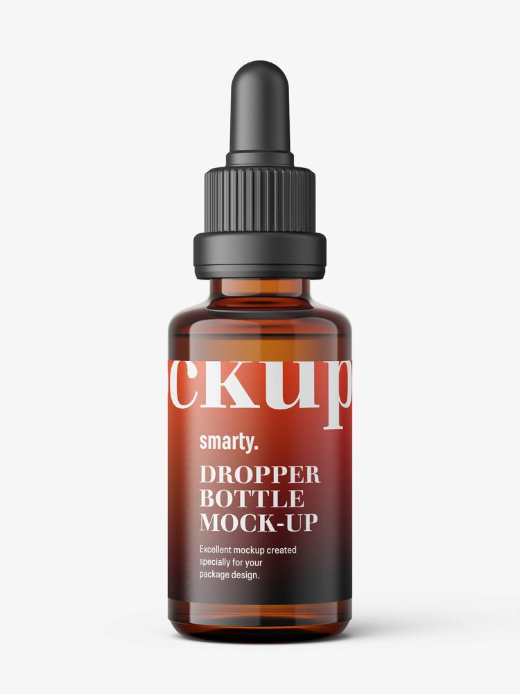 Amber dropper bottle mockup / 30ml