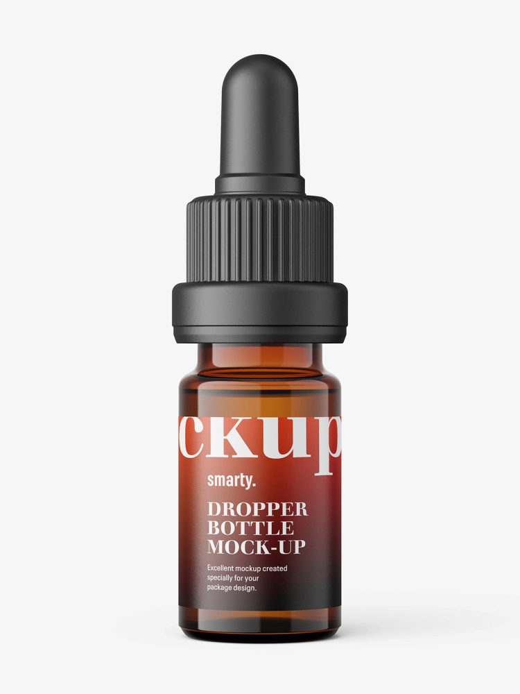 Amber dropper bottle mockup / 5ml
