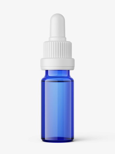 Blue dropper bottle mockup / 10 ml