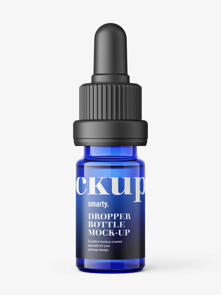 Blue dropper bottle mockup / 5ml