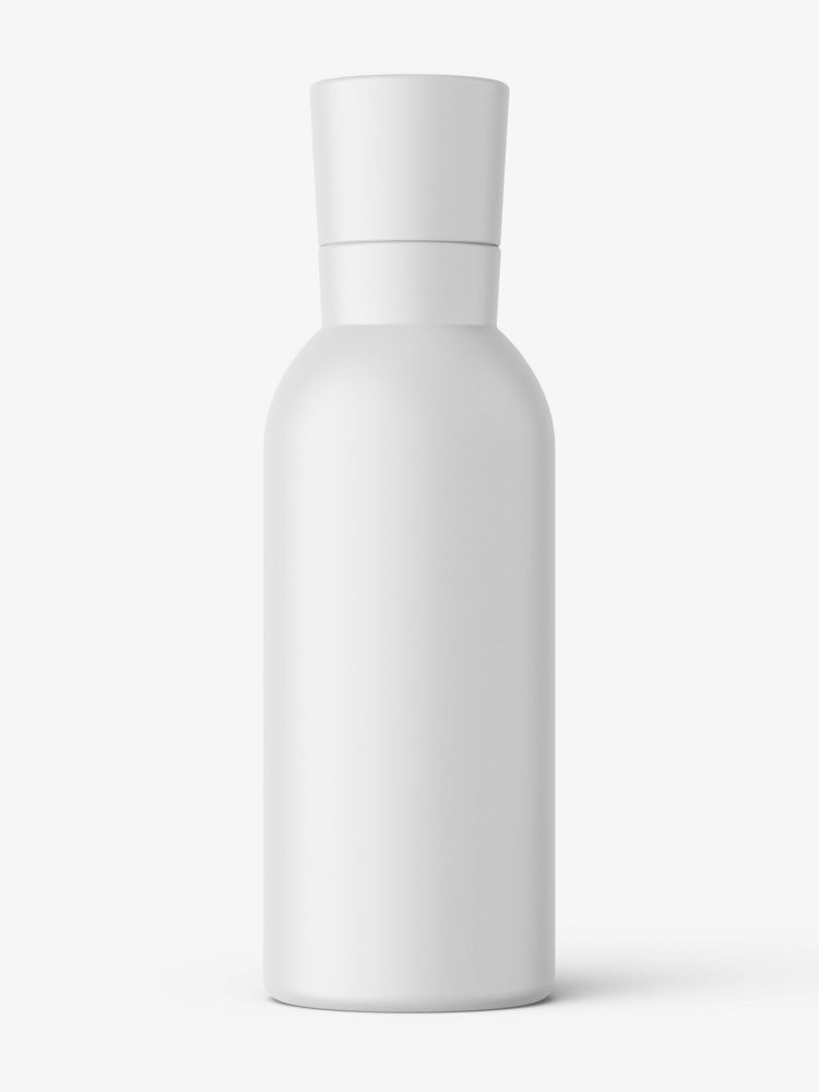 Matt bottle with narrowing neck mockup