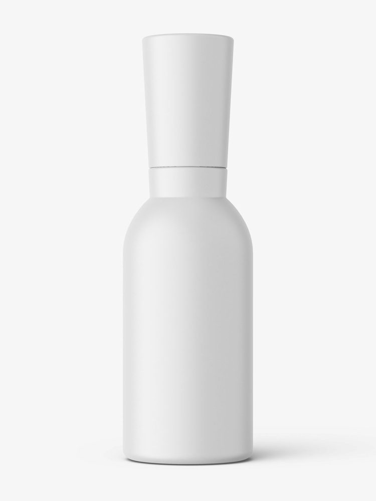Matt bottle with narrowing neck mockup