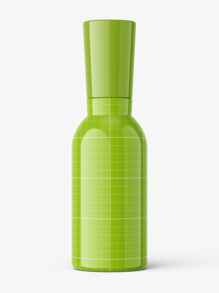 Glossy bottle with narrowing neck mockup