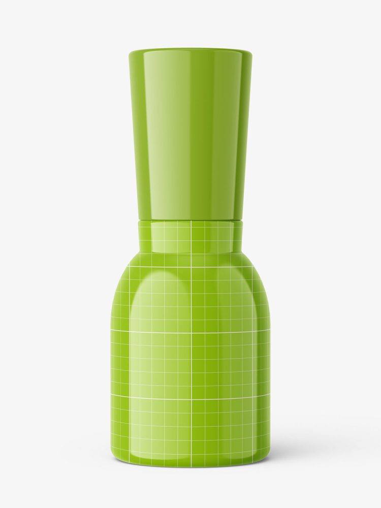 Glossy bottle with narrowing neck mockup