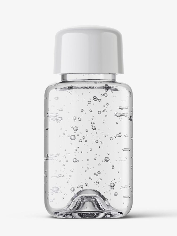 Square bottle with transparent gel mockup