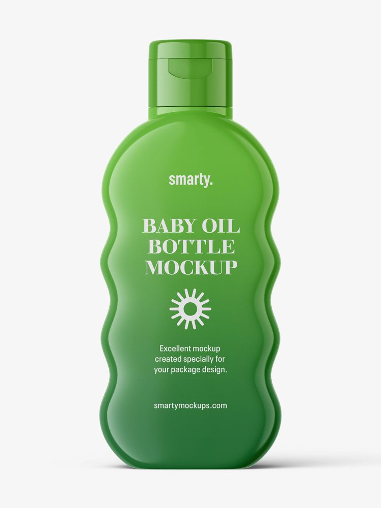 Baby oil bottle mockup / glossy
