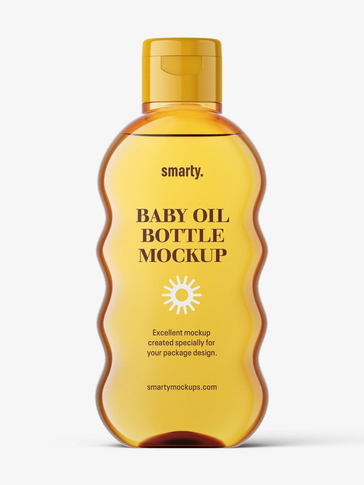 Baby oil bottle mockup / orange