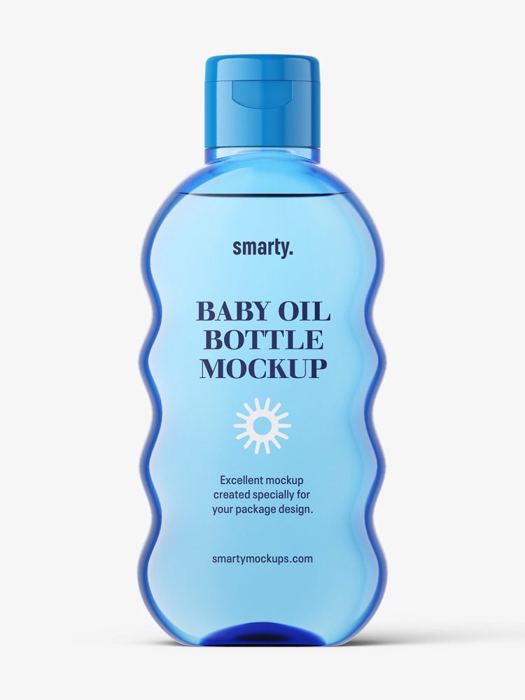 Baby oil bottle mockup / blueBaby oil bottle mockup / blue