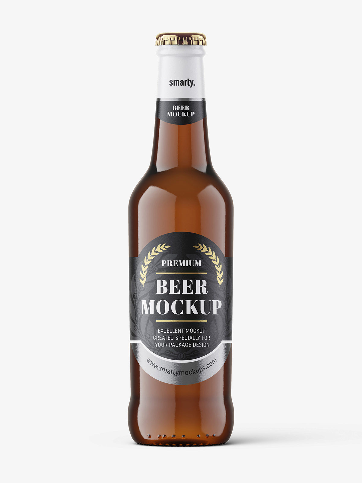 Amber beer bottle mockup - Smarty Mockups